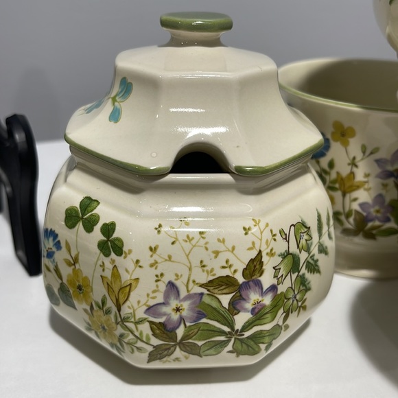 Mikasa Continental Ivory Greenery porcelain tea 4 cups saucers and Sugar bowl - Picture 5 of 13